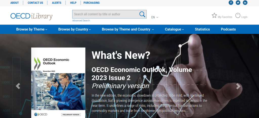 OECD iLibrary úvodní stránka 